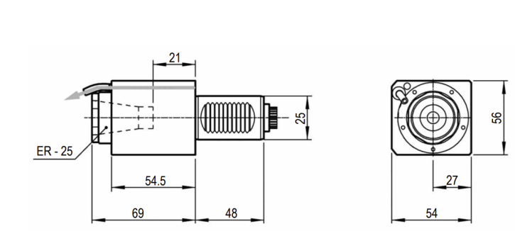 angetriebenes Werkzeug -axial-